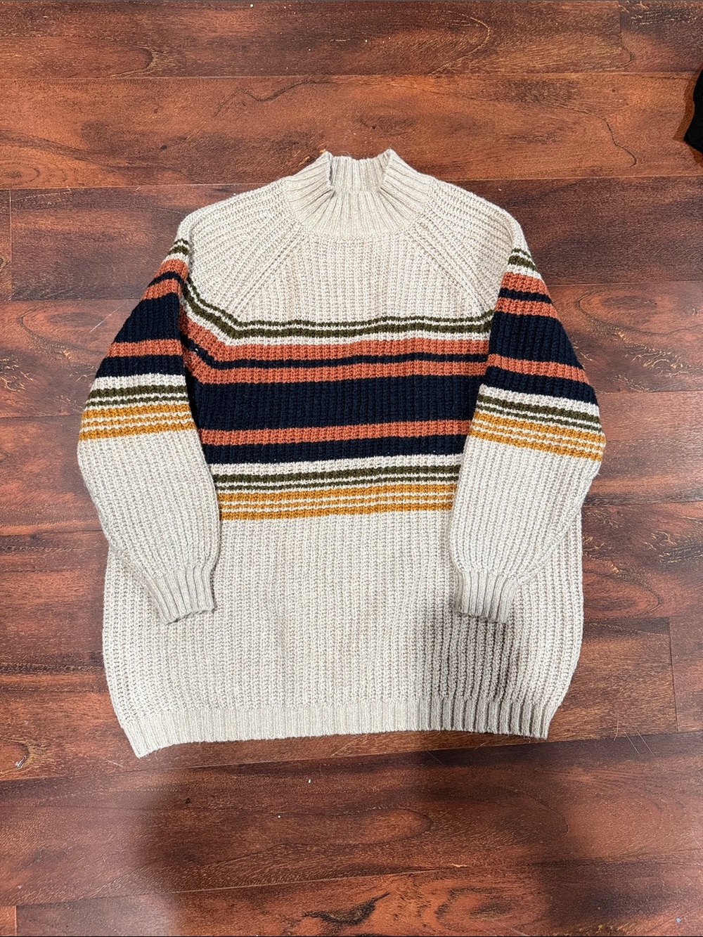 Women’s Universal Thread Turtleneck Sweater with Multicolor Stripes